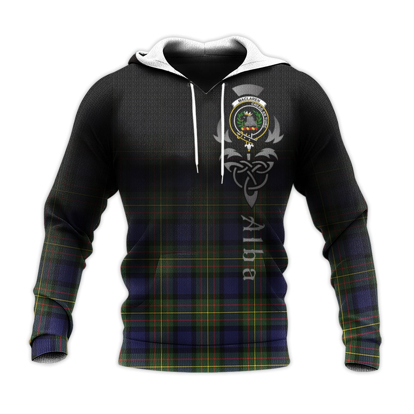 Printivon Maclaren Modern Tartan Crest Alba Celtic Hoodie