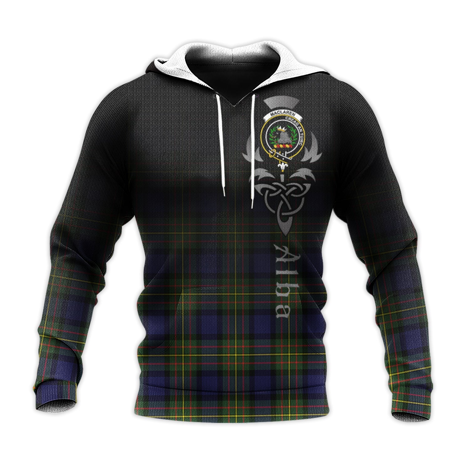 Printivon Maclaren Modern Tartan Crest Alba Celtic Hoodie