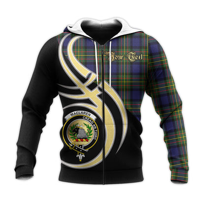 Printivon Maclaren Modern Clan Believe In Me Crest Tartan Knitted Hoodie Custom Your Text