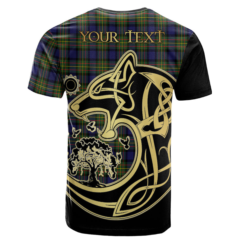 Printivon MacLaren Modern Crest Celtic Wolf Tartan T Shirt Custom Your Text