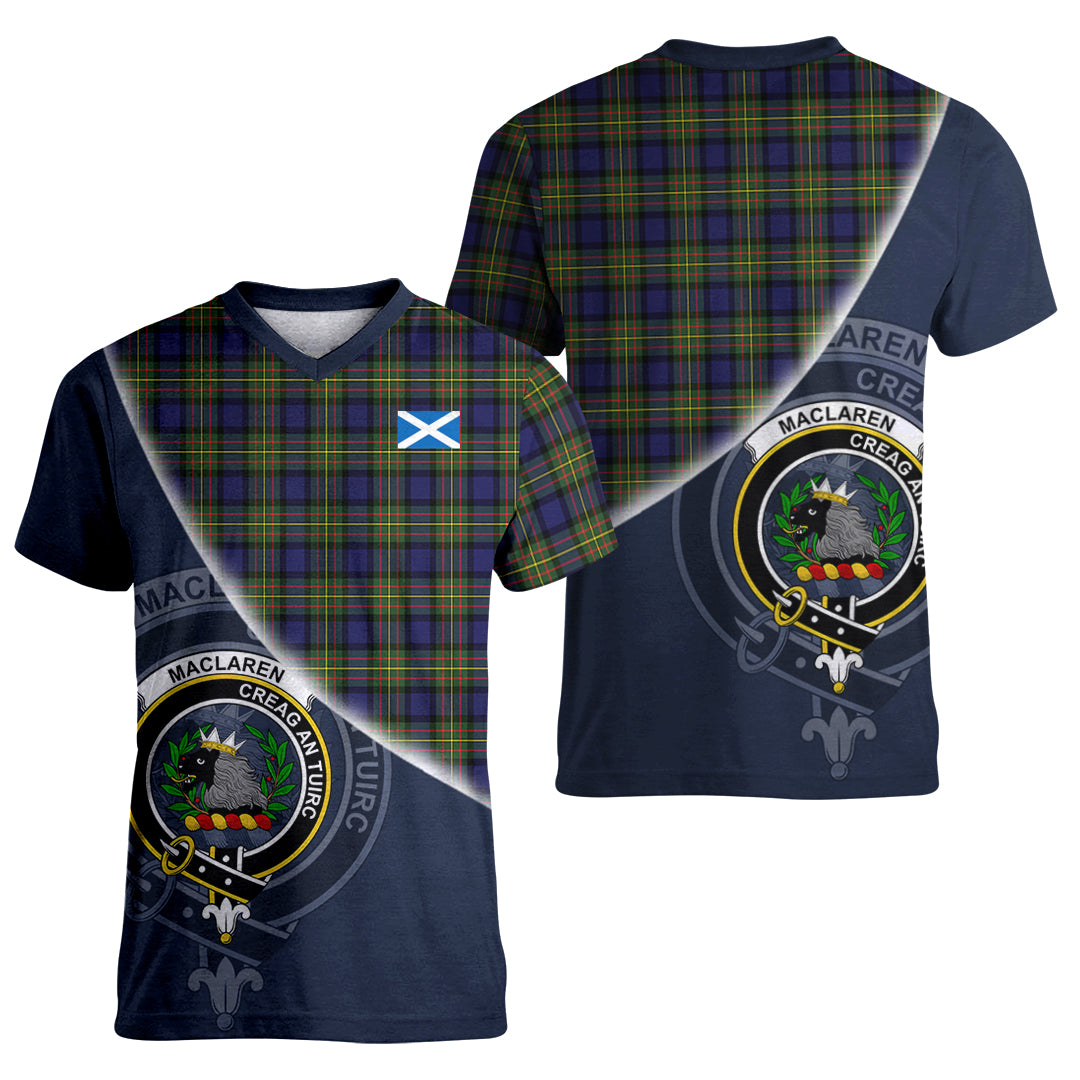 Printivon MacLaren Modern Tartan Scottish Crest T Shirt