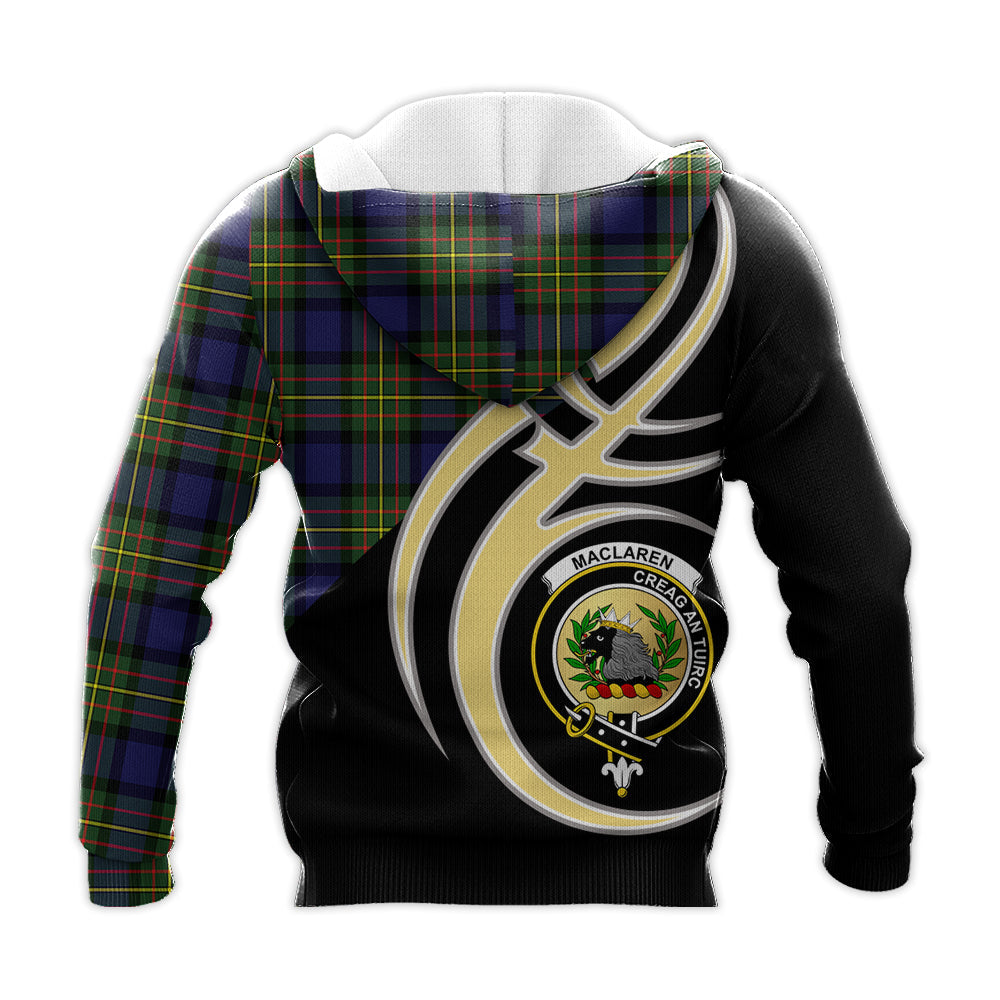 Printivon Maclaren Modern Clan Believe In Me Crest Tartan Knitted Hoodie Custom Your Text