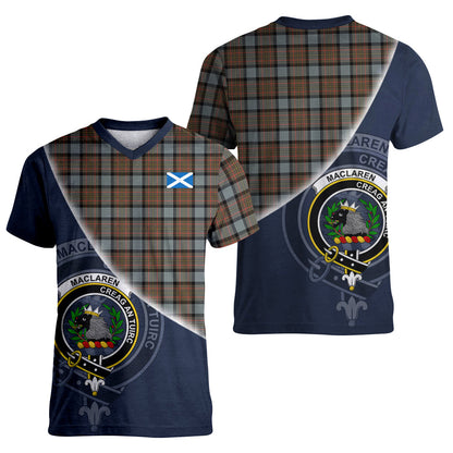 Printivon MacLaren Weathered Tartan Scottish Crest T Shirt