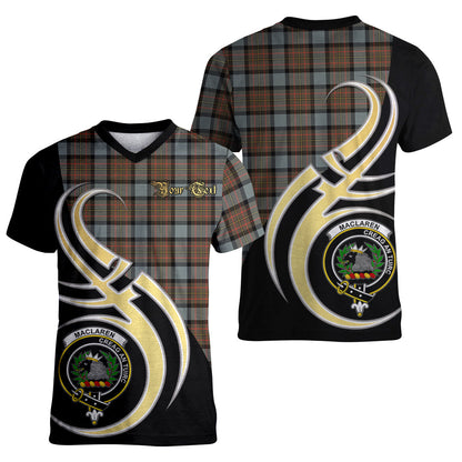 Printivon MacLaren Weathered Tartan Crest Believe In Me T Shirt