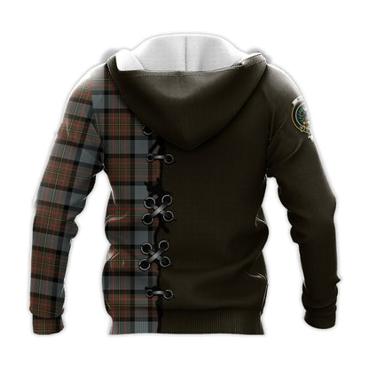 Printivon Maclaren Weathered Tartan Hoodie Lion Rampant And Celtic Thistle Style