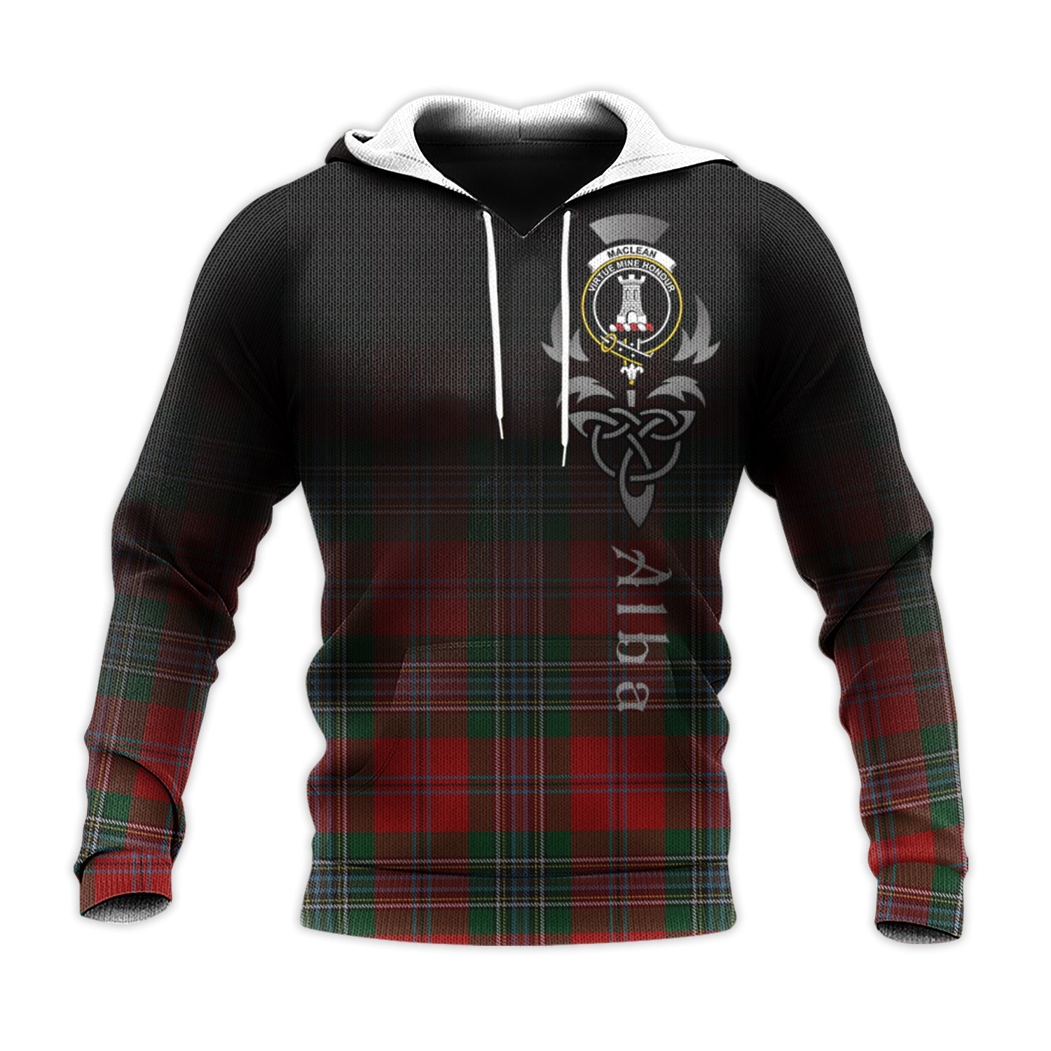 Printivon Maclean Tartan Crest Alba Celtic Hoodie