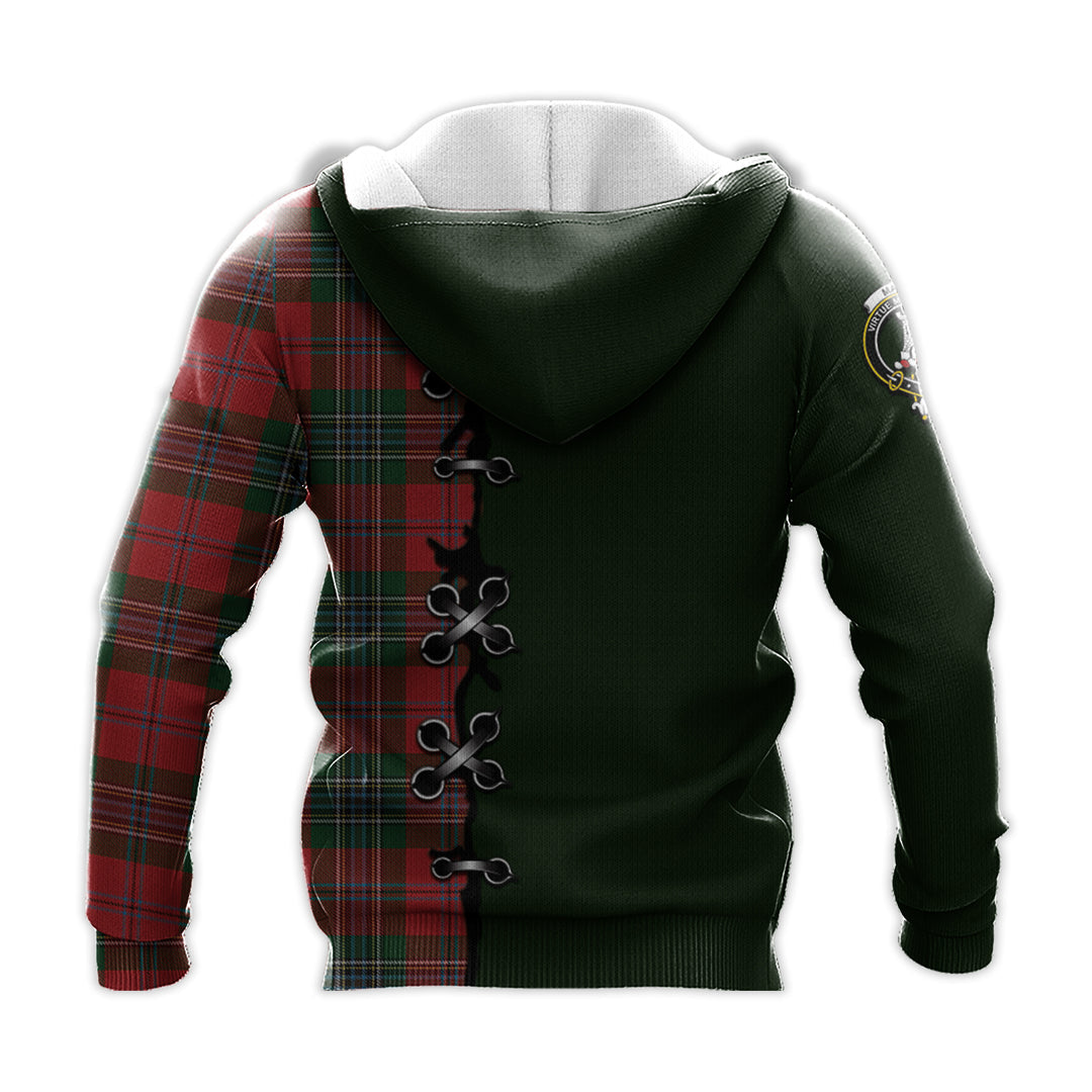 Printivon Maclean Tartan Hoodie Lion Rampant And Celtic Thistle Style
