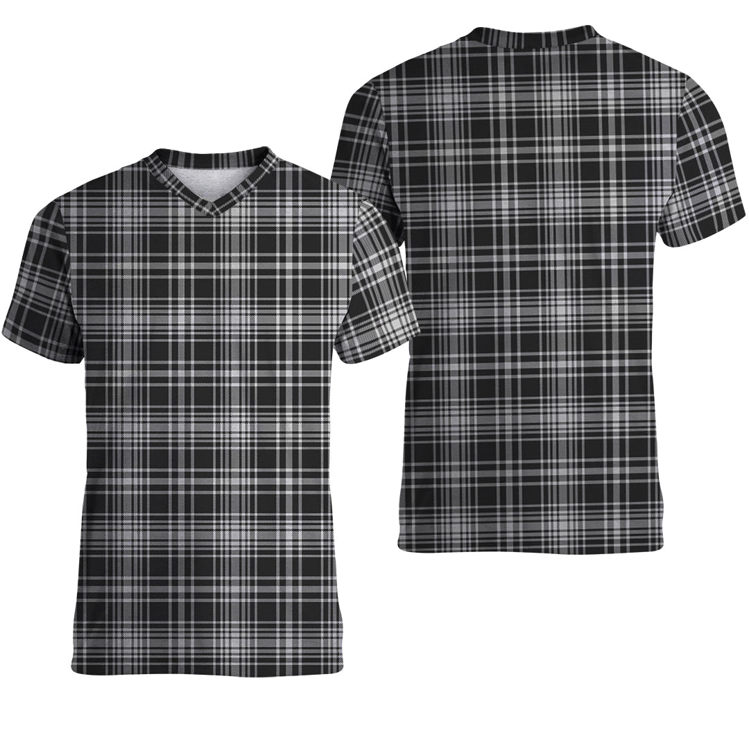 Printivon MacLean Black and White Tartan T Shirt