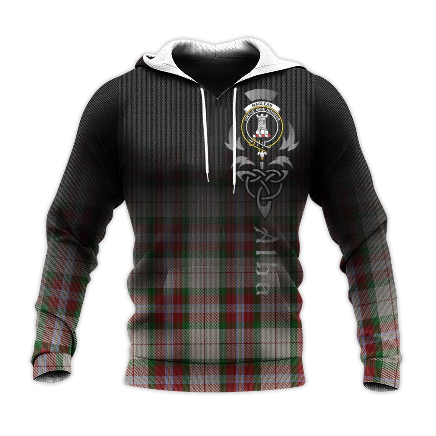 Printivon Maclean Dress Tartan Crest Alba Celtic Hoodie