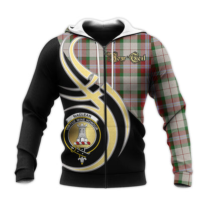 Printivon Maclean Dress Clan Believe In Me Crest Tartan Knitted Hoodie Custom Your Text