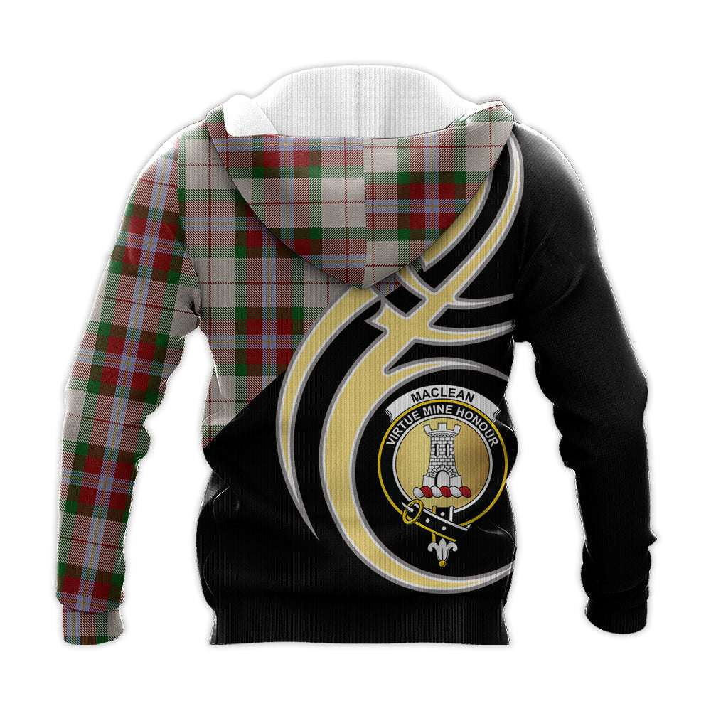 Printivon Maclean Dress Clan Believe In Me Crest Tartan Knitted Hoodie Custom Your Text
