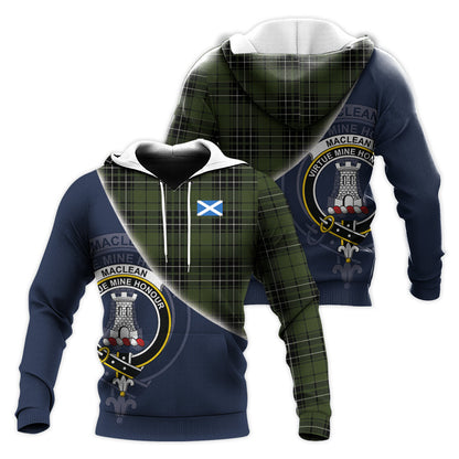 Printivon Maclean Hunting Tartan Scottish Crest Hoodie