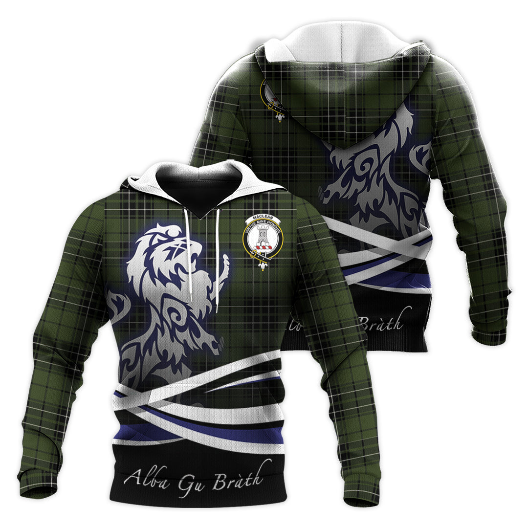 Printivon Maclean Hunting Tartan Scottish Lion Hoodie