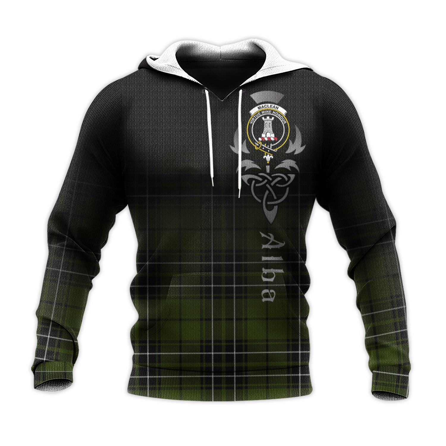 Printivon Maclean Hunting Tartan Crest Alba Celtic Hoodie