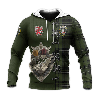 Printivon Maclean Hunting Tartan Hoodie Lion Rampant And Celtic Thistle Style