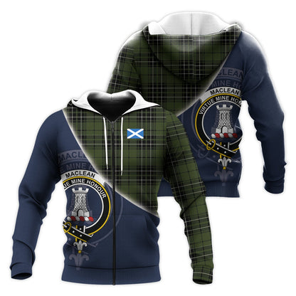Printivon Maclean Hunting Tartan Scottish Crest Hoodie