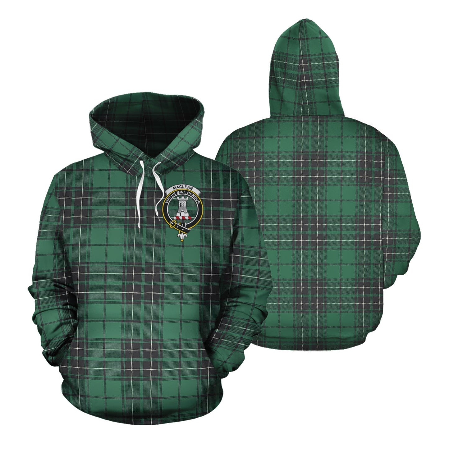 Printivon Maclean Hunting Ancient Tartan Hoodie
