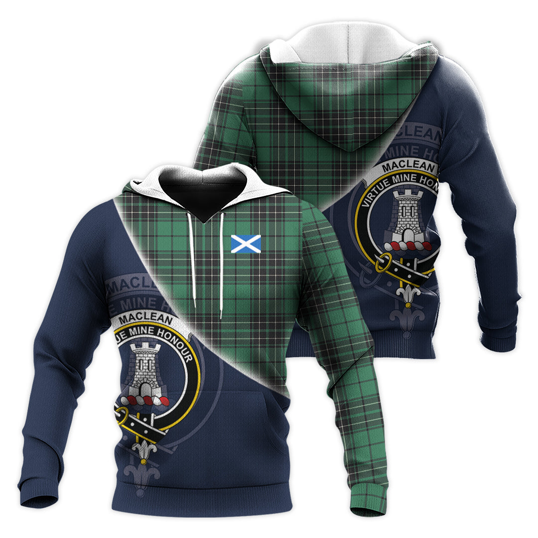 Printivon Maclean Hunting Ancient Tartan Scottish Crest Hoodie