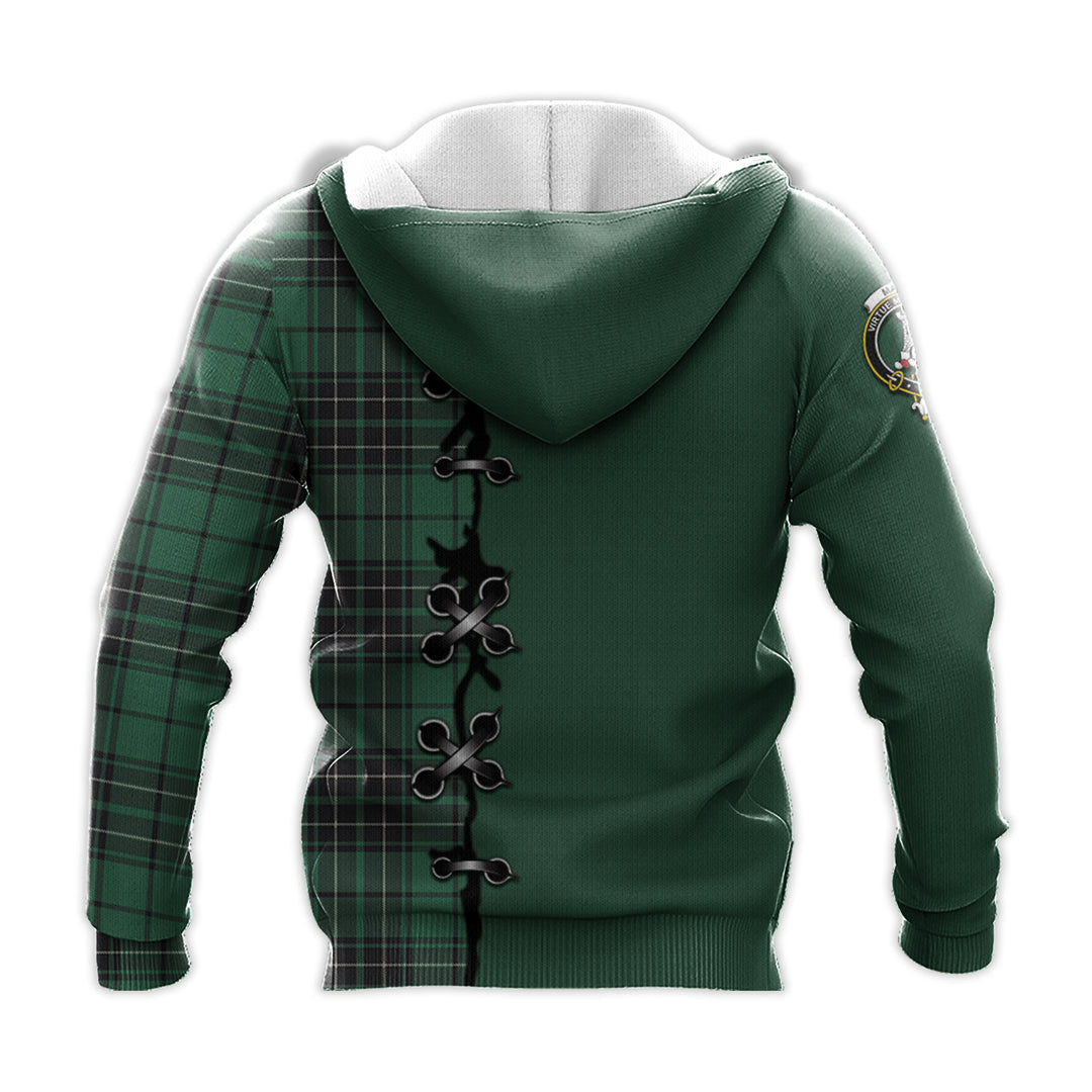 Printivon Maclean Hunting Ancient Tartan Hoodie Lion Rampant And Celtic Thistle Style