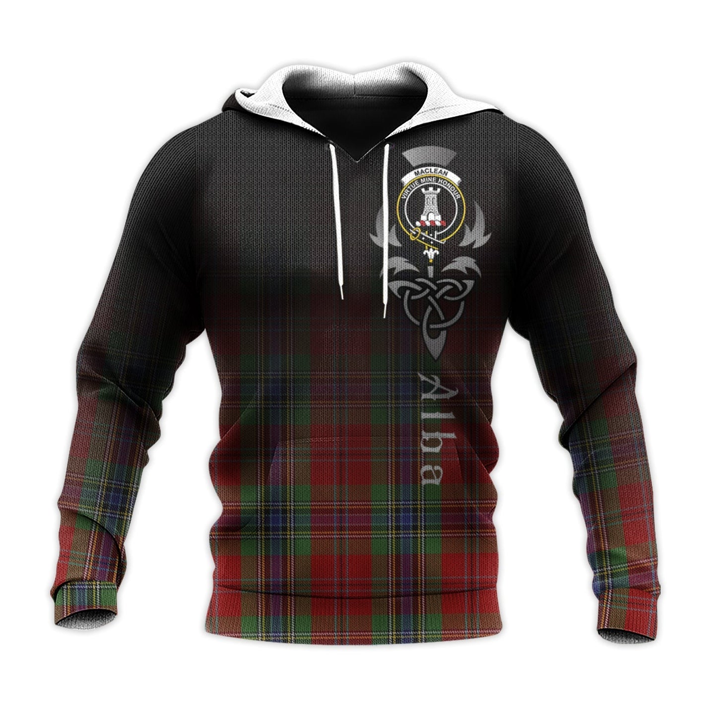 Printivon Maclean Of Duart Tartan Crest Alba Celtic Hoodie
