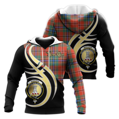 Printivon Maclean Of Duart Ancient Clan Believe In Me Crest Tartan Knitted Hoodie Custom Your Text