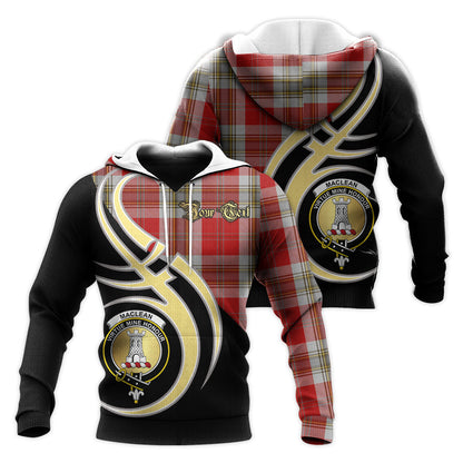 Printivon Maclean Of Duart Dress Red Clan Believe In Me Crest Tartan Knitted Hoodie Custom Your Text