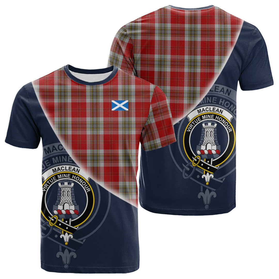Printivon MacLean of Duart Dress Red Tartan Scottish Crest T Shirt