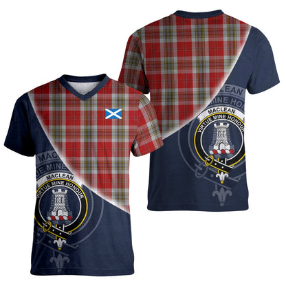 Printivon MacLean of Duart Dress Red Tartan Scottish Crest T Shirt