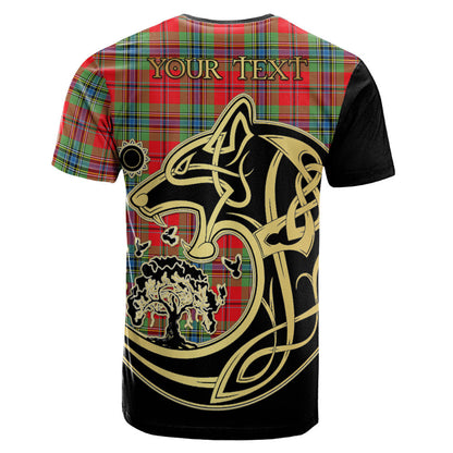Printivon MacLean of Duart Modern Crest Celtic Wolf Tartan T Shirt Custom Your Text