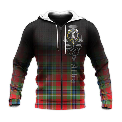 Printivon Maclean Of Duart Modern Tartan Crest Alba Celtic Hoodie