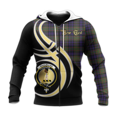 Printivon Maclellan Clan Believe In Me Crest Tartan Knitted Hoodie Custom Your Text