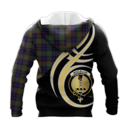 Printivon Maclellan Clan Believe In Me Crest Tartan Knitted Hoodie Custom Your Text