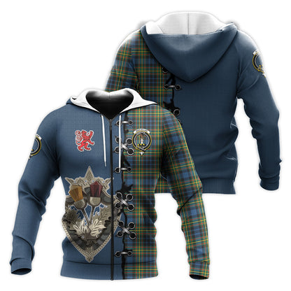 Printivon Maclellan Ancient Tartan Hoodie Lion Rampant And Celtic Thistle Style