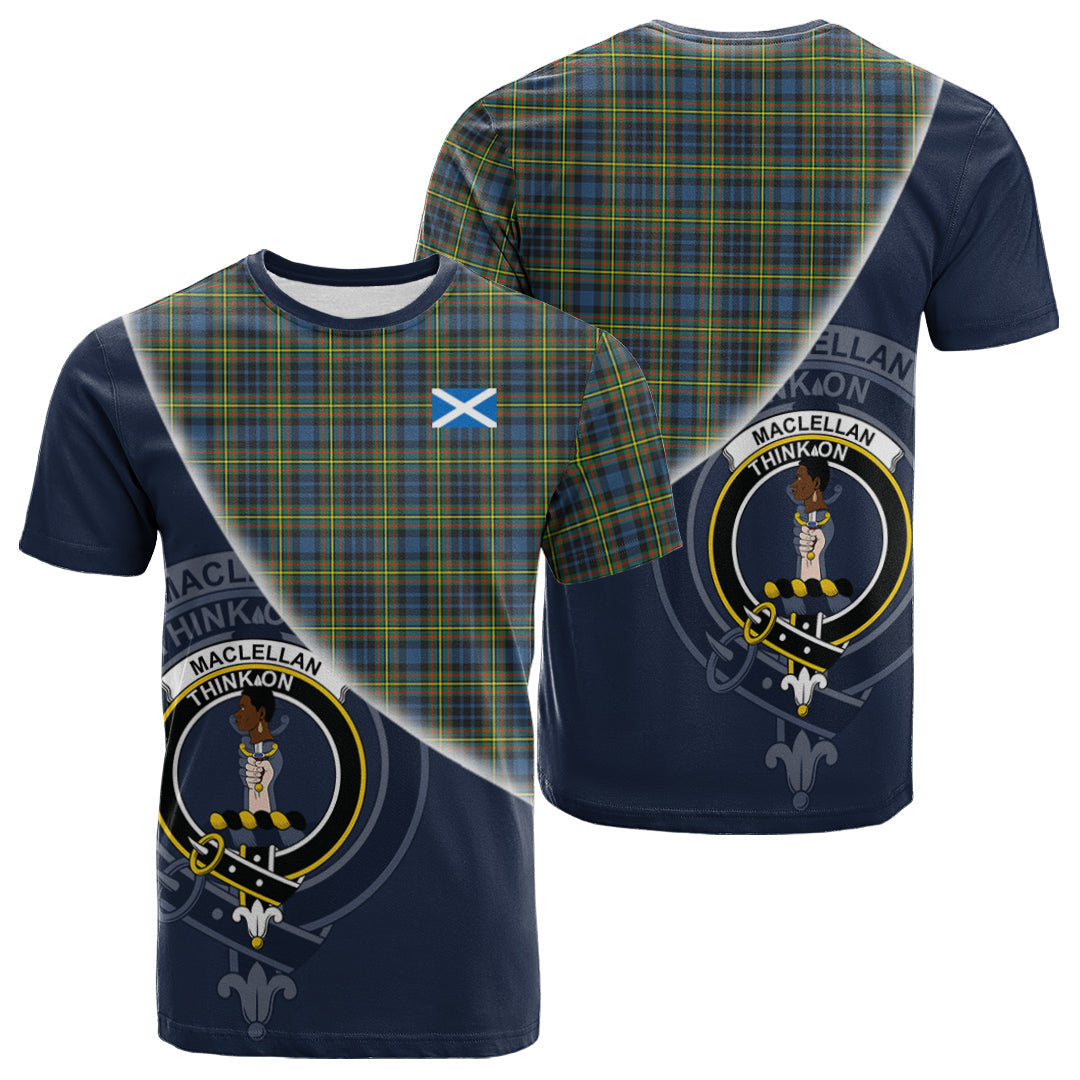 Printivon MacLellan Ancient Tartan Scottish Crest T Shirt