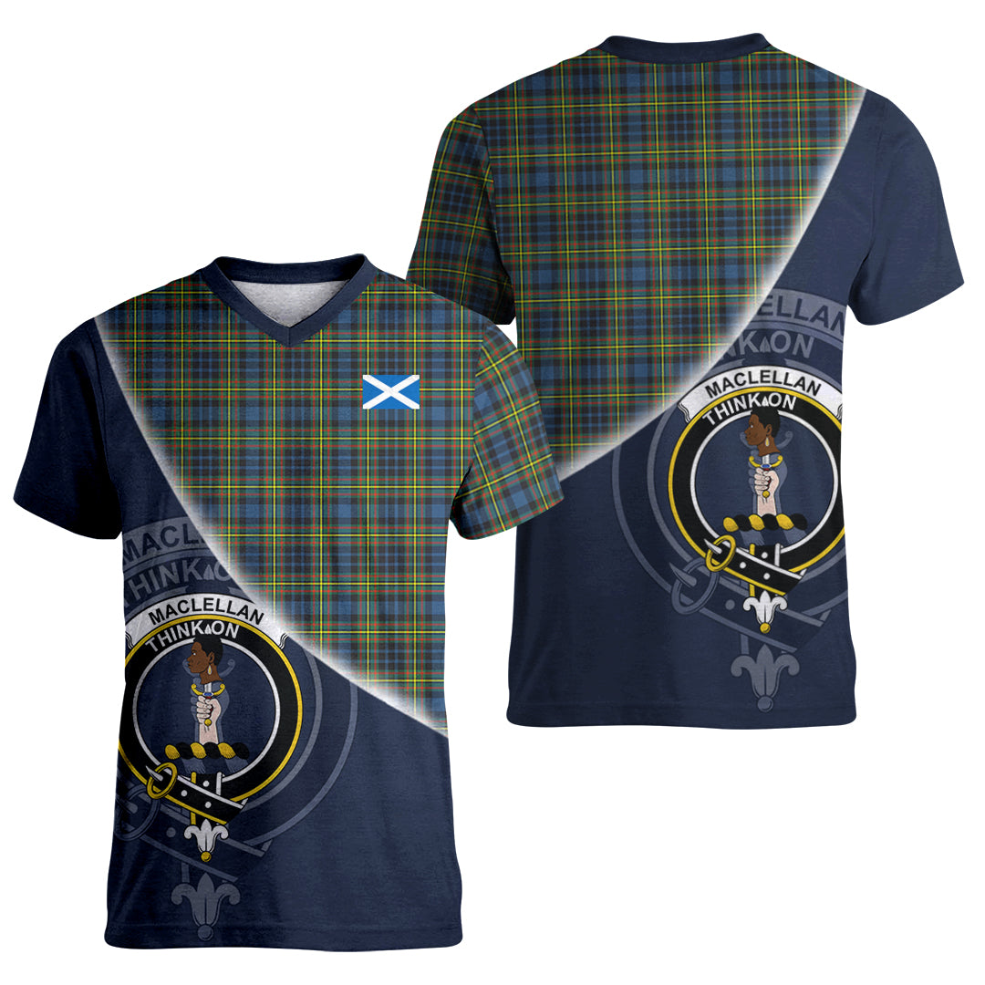 Printivon MacLellan Ancient Tartan Scottish Crest T Shirt