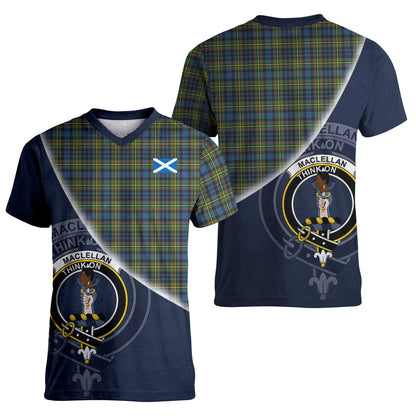 Printivon MacLellan Ancient Tartan Scottish Crest T Shirt