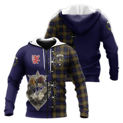 Printivon Maclellan Modern Tartan Hoodie Lion Rampant And Celtic Thistle Style