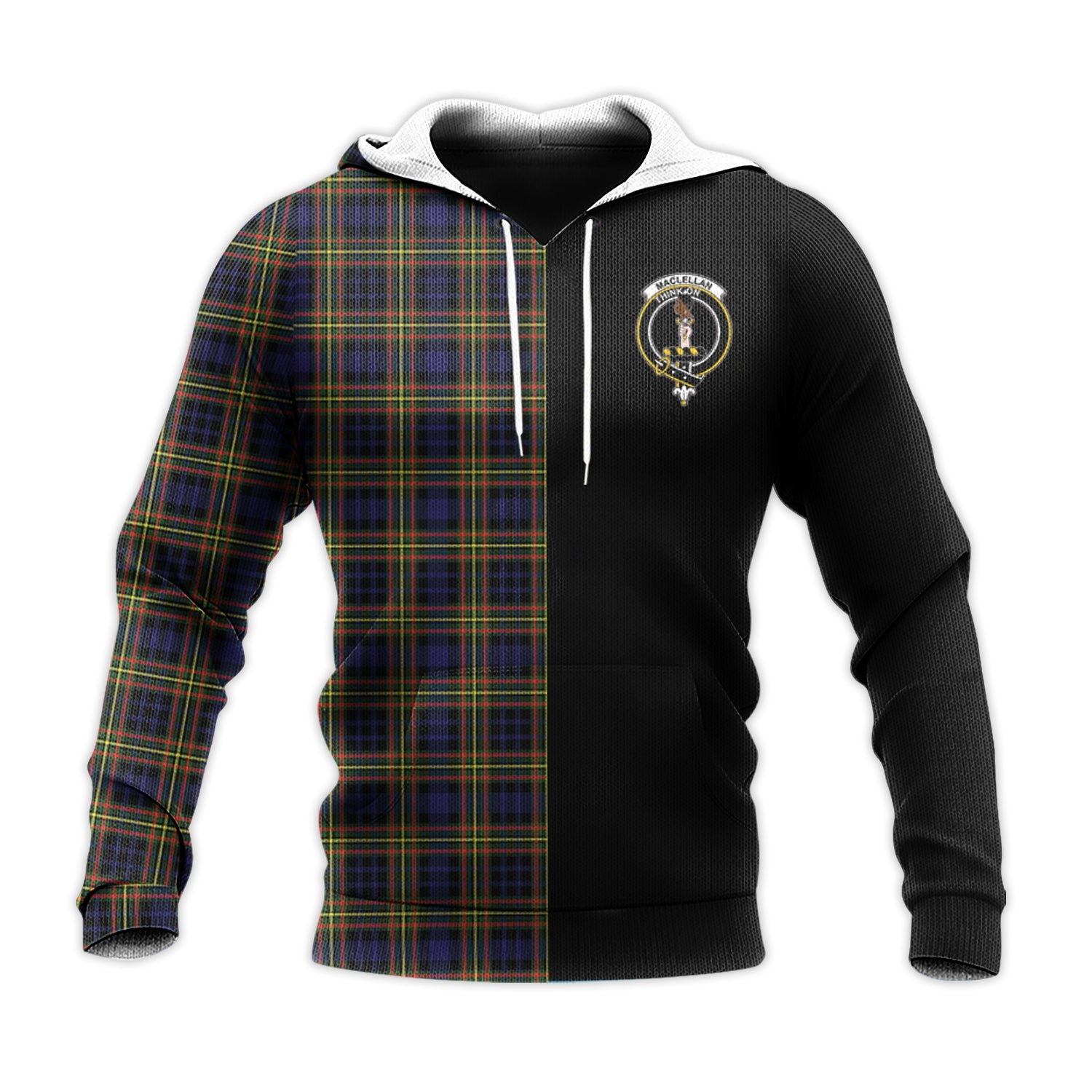 Printivon Maclellan Modern Tartan Personalize Half Hoodie