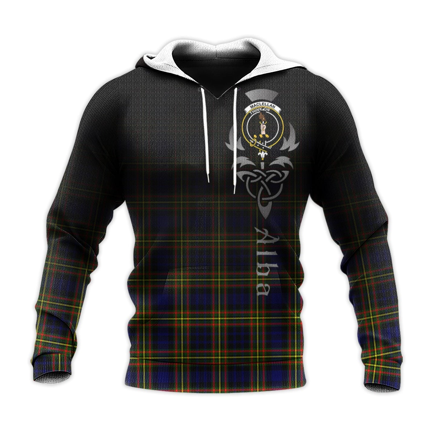 Printivon Maclellan Modern Tartan Crest Alba Celtic Hoodie