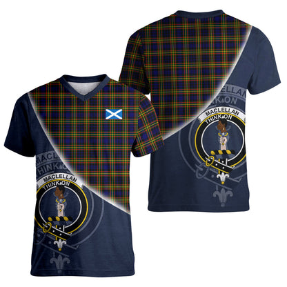 Printivon MacLellan Modern Tartan Scottish Crest T Shirt