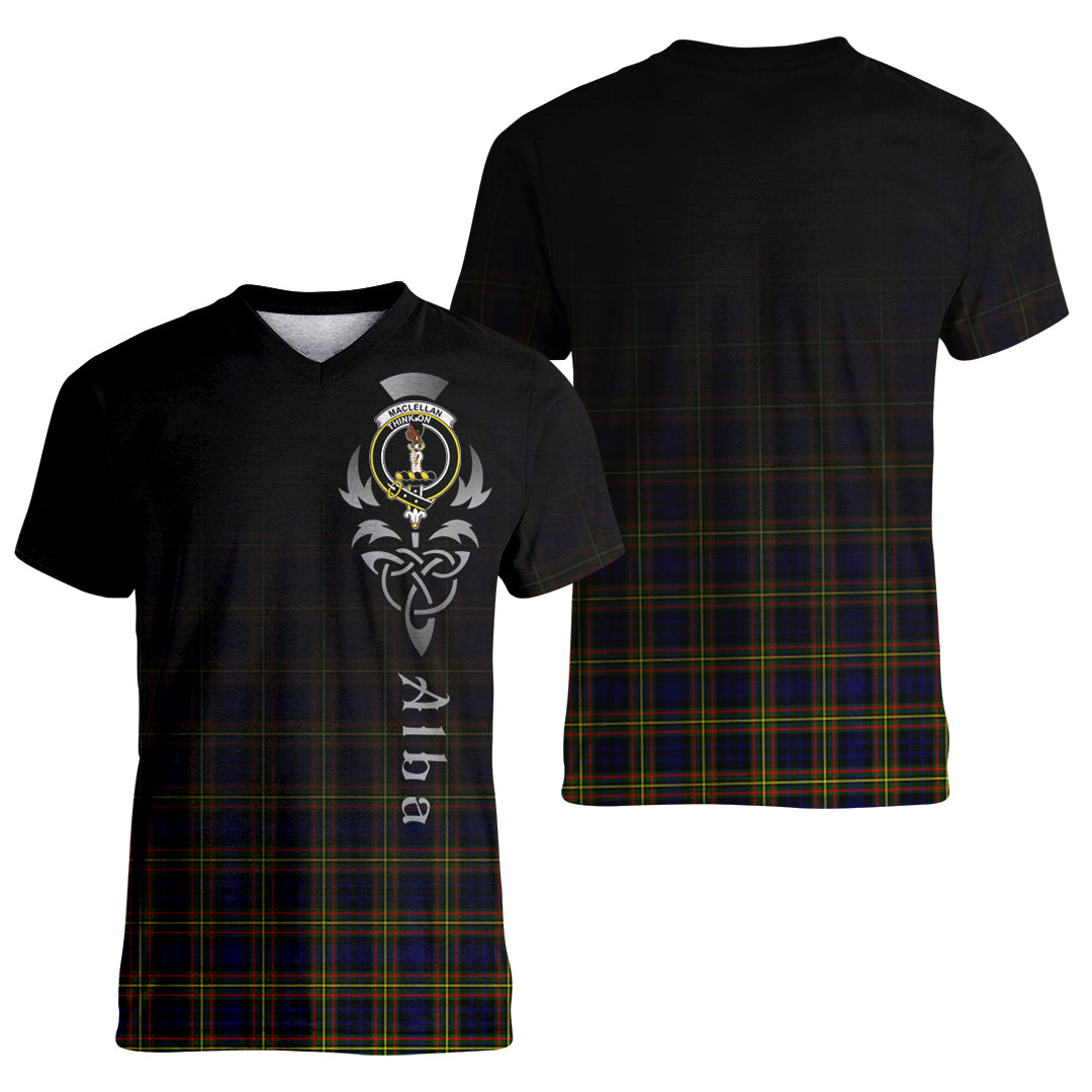 Printivon MacLellan Modern Tartan Crest Alba Celtic T Shirt