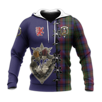 Printivon Maclennan Tartan Hoodie Lion Rampant And Celtic Thistle Style