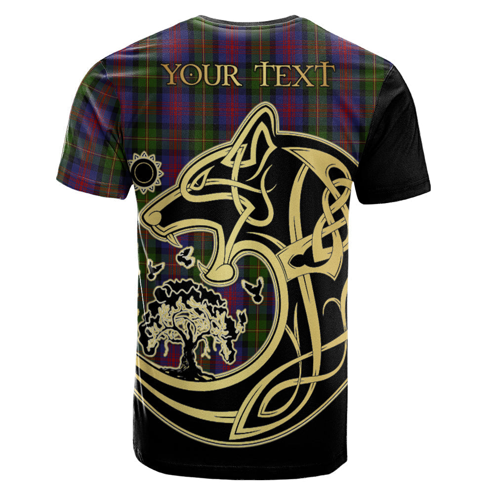 Printivon MacLennan Crest Celtic Wolf Tartan T Shirt Custom Your Text