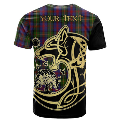 Printivon MacLennan Crest Celtic Wolf Tartan T Shirt Custom Your Text