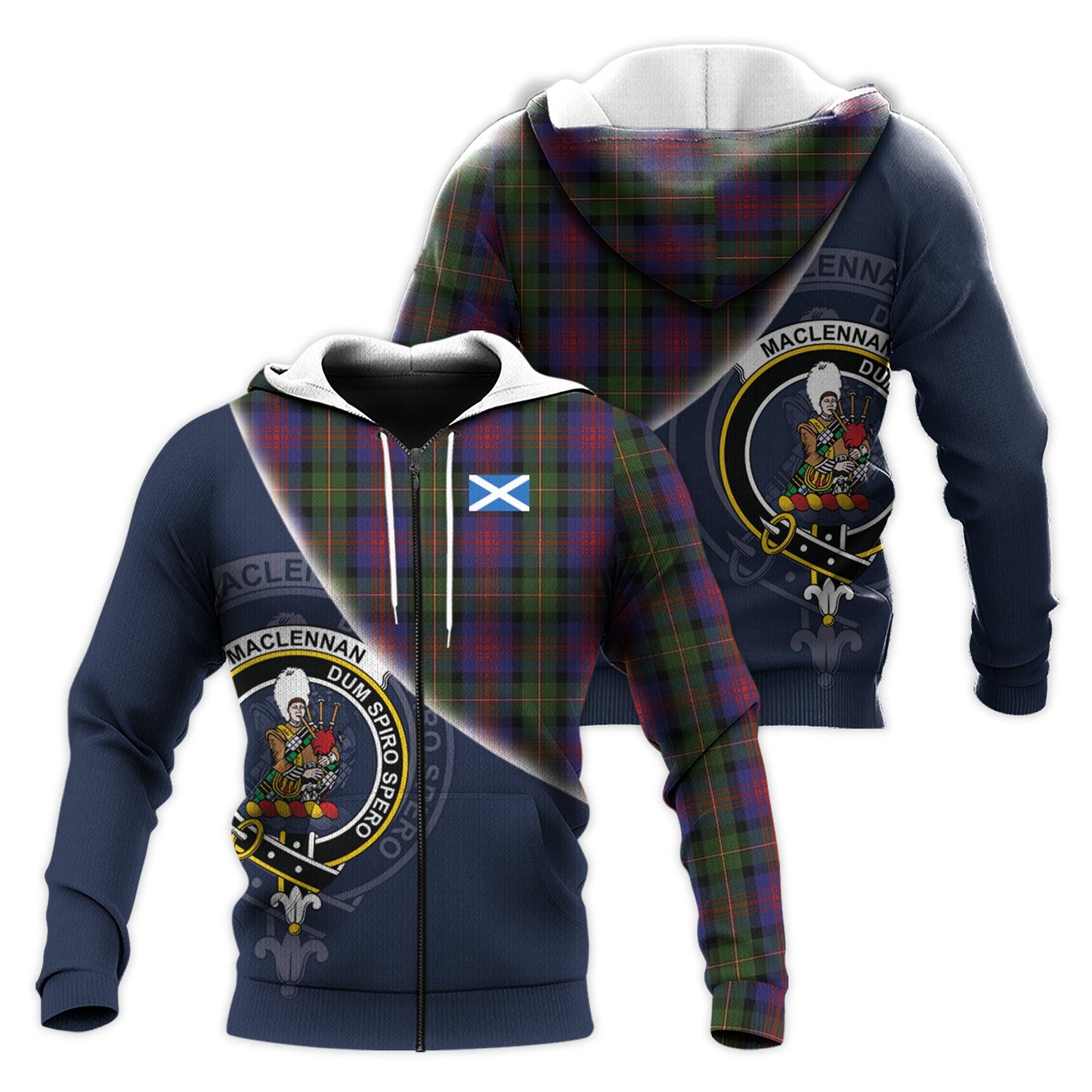 Printivon Maclennan Tartan Scottish Crest Hoodie