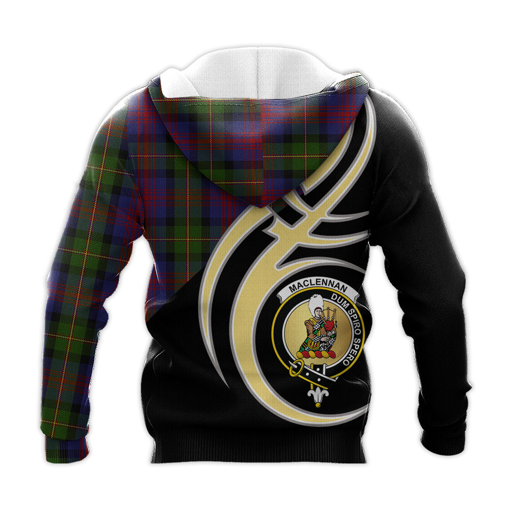 Printivon Maclennan Clan Believe In Me Crest Tartan Knitted Hoodie Custom Your Text