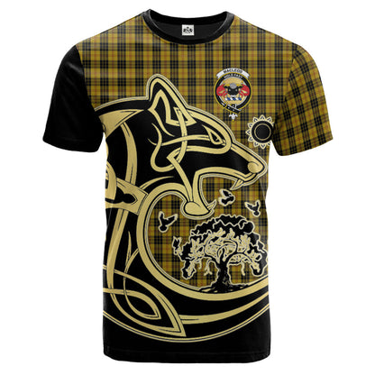 Printivon MacLeod Crest Celtic Wolf Tartan T Shirt Custom Your Text