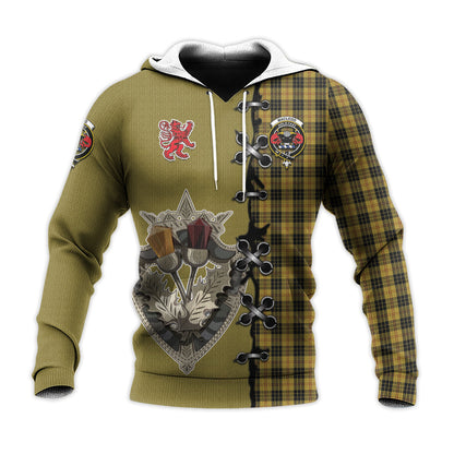 Printivon Macleod Tartan Hoodie Lion Rampant And Celtic Thistle Style