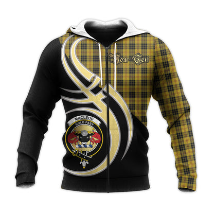Printivon Macleod Clan Believe In Me Crest Tartan Knitted Hoodie Custom Your Text