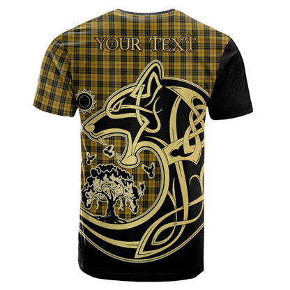 Printivon MacLeod Crest Celtic Wolf Tartan T Shirt Custom Your Text
